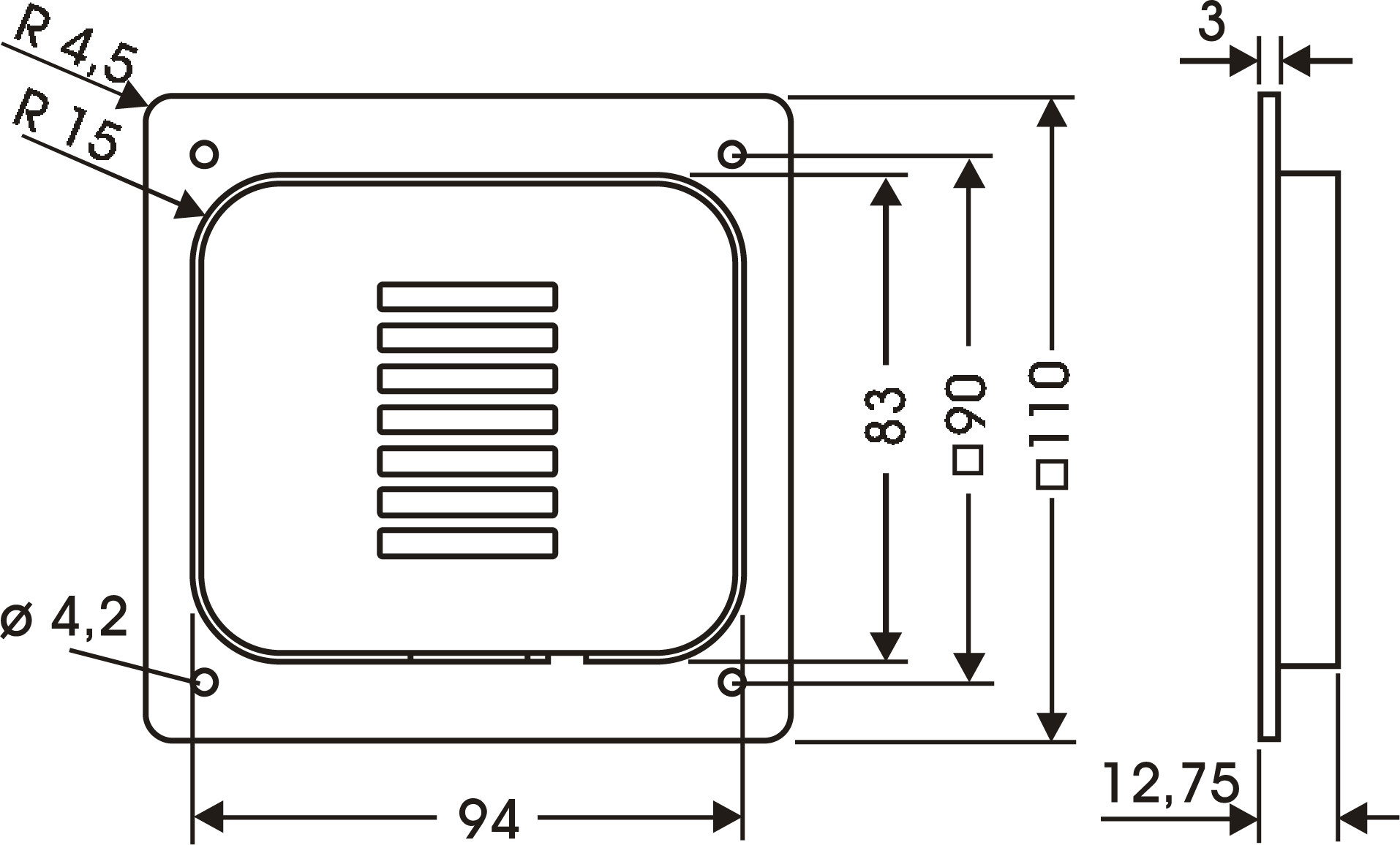 Technical dimensions